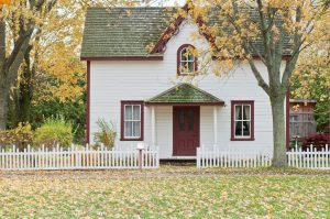 Family home in autumn, a good time to consider buying a home